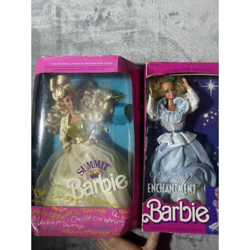 Lot 2 Vintage Barbie Dolls Summit Barbie Evening Enchantment Sears Limited Editi